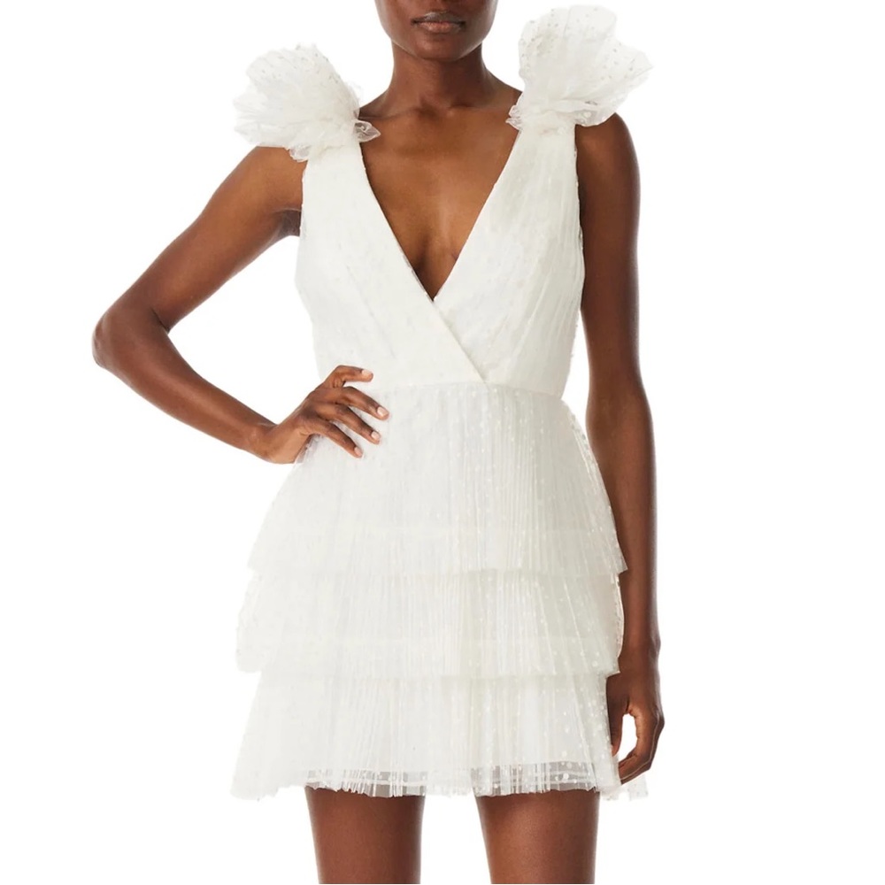 ML Monique Lhuillier tulle mini dress